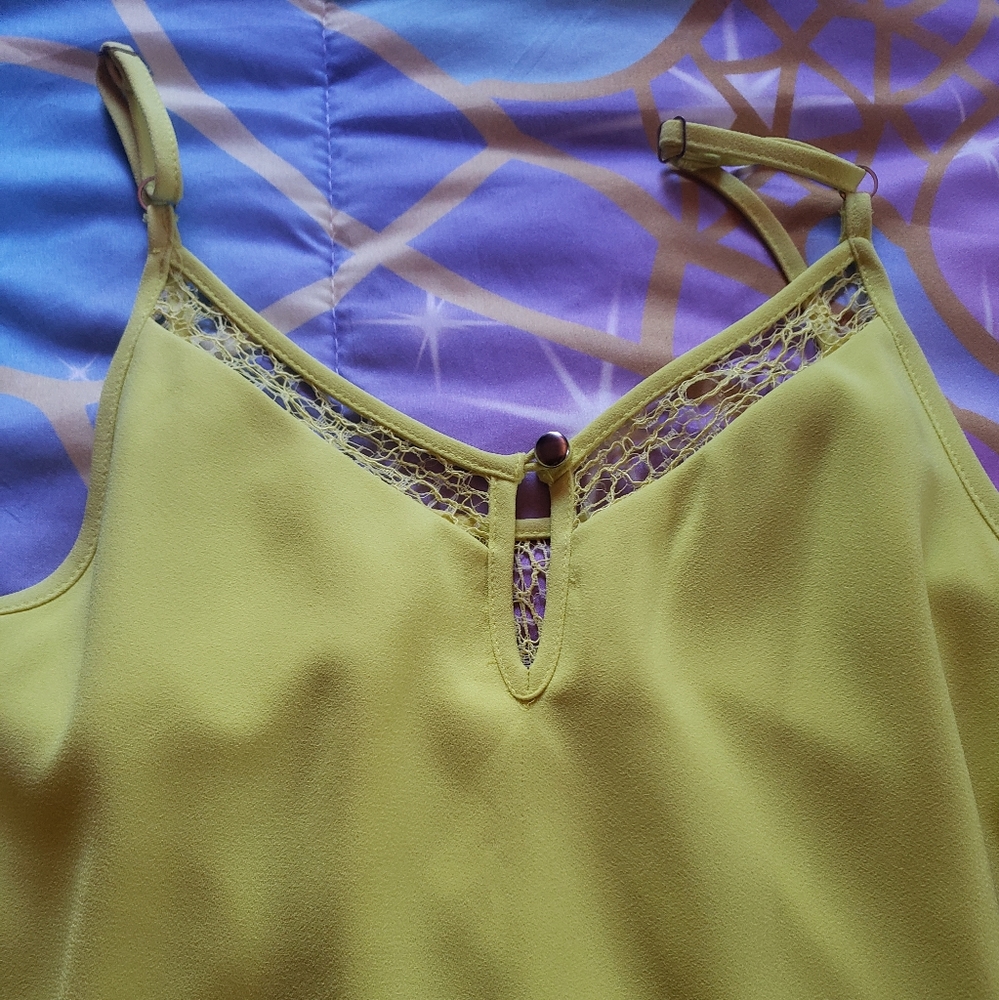 Yellow Speghetti Strap Formal Dress